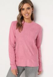 Różowy Sweter z Bawełną Ozdobiony Cyrkoniami Irinaelle. Czerwone swetry Born2be, l, bez wzorów, z bawełny, eleganckie, bez ramiączek. W wyprzedaży za 63.74 zł.