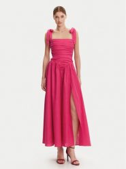 BARDOT Sukienka koktajlowa 59877DB Różowy Regular Fit. Czerwone sukienki Bardot, bez wzorów, ze lnu, wizytowe, bez kołnierzyka, bez ramiączek. Za 699.99 zł.