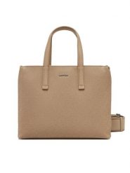 Calvin Klein Torebka Ck Must Small Tote_Mono K60K613023 Brązowy. Brązowe torebki klasyczne Calvin Klein, bez wzorów, ze skóry, bez dodatków. Za 349.99 zł.