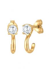 Elli Damski Creoles Basic mieniący się cyrkoniami ze srebra próby 925 Sterling Silver Kolczyki 1 ct. Szare kolczyki Elli, z cyrkonią, srebrne. Za 183.99 zł.