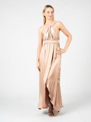 Pinko Sukienka "Groenlandia" | 100096 V0A3 | Kobieta | Cielisty. Sukienki Pinko, bez wzorów, z poliesteru, eleganckie, bez kołnierzyka, bez ramiączek, maxi. W wyprzedaży za 499.00 zł.