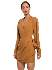 Made of emotion Sukienka w kolorze musztardowym rozmiar: XL. Pomarańczowe sukienki Made Of Emotion, xl, bez wzorów, bez kołnierzyka, bez ramiączek, mini. Za 79.40 zł.