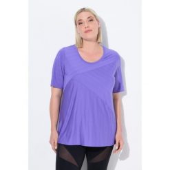 Damskie Bluzka funkcyjna szybkoschnąca okrągły dekolt długi rękaw. Fioletowe t-shirty sportowe Ulla Popken, plus size, bez wzorów, z elastanu, bez ramiączek. Za 199.99 zł.
