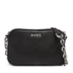 Torebka HUGO. Czarne listonoszki Hugo, bez wzorów, bez dodatków. Za 339.99 zł.