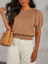 Milan Kiss Sweter w kolorze karmelowym rozmiar: M. Brązowe swetry Milan Kiss, m, bez wzorów, bez ramiączek. Za 126.99 zł.