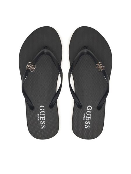 Guess Japonki E6GZ14 BB00F Czarny. Czarne japonki Guess, z aplikacjami, z syntetyku. Za 89.99 zł.