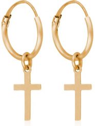 OR ÉCLAT Złote kolczyki-kreole "Croix dorée" rozmiar: onesize. Żółte kolczyki Or Éclat, złote. Za 274.75 zł.