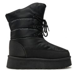 Botki Big Star Shoes. Czarne botki BIG STAR SHOES, bez wzorów, retro, bez obcasa, na płaskiej podeszwie, bez zapięcia. Za 119.99 zł.