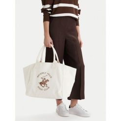 Torebka Beverly Hills Polo Club. Brązowe shopper bag Beverly Hills Polo Club, bez wzorów, bez dodatków. Za 179.99 zł.