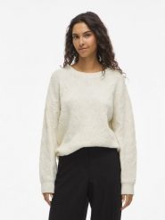 Vila Sweter - VILAssia Kobiety biały, S. Białe swetry Vila, s, bez wzorów, z materiału, bez ramiączek. Za 139.95 zł.