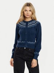 Guess Kardigan W4PR0Y Z3LQ0 Granatowy Regular Fit. Niebieskie swetry Guess, xs, z aplikacjami, z syntetyku, bez ramiączek. Za 339.99 zł.