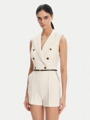 Elisabetta Franchi Kombinezon TU-T45-51E2 Beżowy Regular Fit. Brązowe sukienki Elisabetta Franchi, bez wzorów, z syntetyku, bez kołnierzyka, bez ramiączek. Za 2,399.00 zł.