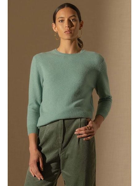 Perfect Cashmere Kaszmirowy sweter "Vanessa" w kolorze miętowym rozmiar: M. Zielone swetry Perfect Cashmere, m, bez wzorów, z kaszmiru, bez ramiączek. Za 369.82 zł.