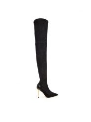 Elisabetta Franchi Kozaki SA-36L-57E2-V1100 Czarny. Czarne kozaki Elisabetta Franchi, bez wzorów, ze skóry, bez obcasa, na szpilce, bez zapięcia. Za 4,769.00 zł.