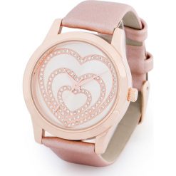 Zegarek w serca ze sztrasów bonprix kolor czerwonego złota. Zegarki marki Kazar. Za 49.99 zł.