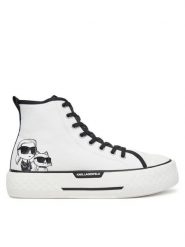 KARL LAGERFELD Trampki KL60654T Biały. Białe trampki KARL LAGERFELD, bez wzorów, z materiału, bez zapięcia. Za 449.99 zł.