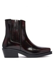 Tommy Jeans Sztyblety Tjw Brushed Leather Cowboy Boots EN0EN03077 Brązowy ciemny. Brązowe botki Tommy Jeans, bez wzorów, z jeansu, bez obcasa, na słupku, bez zapięcia. Za 699.99 zł.