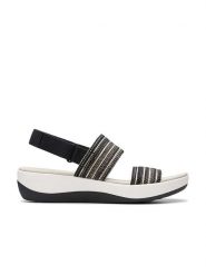 Clarks Sandały "Arla Stroll" w kolorze czarnym rozmiar: 40. Czarne sandały Clarks, bez wzorów, klasyczne, z otwartym noskiem, bez obcasa, bez zapięcia. Za 93.07 zł.