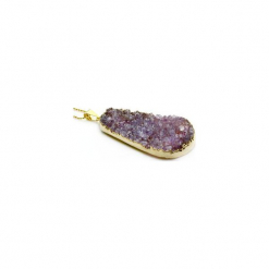 Naszyjnik Agat Druza Fiolet złoto. Fioletowe naszyjniki Brazi druse jewelry. Za 170.00 zł.