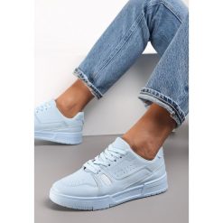 Niebieskie Buty Sportowe Sznurowane Mellameia. Niebieskie buty sportowe lifestyle Renee, bez wzorów, z dresówki, sportowe, z okrągłym noskiem, bez zapięcia. W wyprzedaży za 74.99 zł.