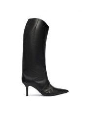Patrizia Pepe Kozaki 2Y0037 L048 K103 Czarny. Czarne kozaki Patrizia Pepe, bez wzorów, ze skóry, bez obcasa, na szpilce, bez zapięcia. Za 2,099.00 zł.
