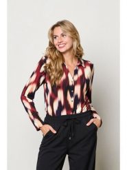 &Co Woman Bluzka "Vayen" w kolorze bordowo-czarno-kremowym rozmiar: M. Czarne bluzki &Co Woman, m, bez wzorów, bez kołnierzyka, bez ramiączek. Za 230.99 zł.