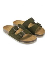 Mandel Skórzane klapki w kolorze khaki rozmiar: 38. Brązowe klapki Mandel, bez wzorów, ze skóry, klasyczne, z otwartym noskiem, bez obcasa, bez zapięcia. Za 121.99 zł.