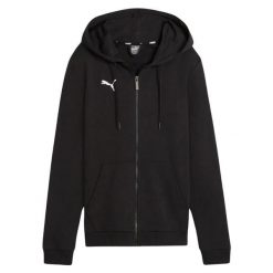 Bluza Rozpinana Damska Team Goal Casuals. Czarne bluzy Puma, l, bez wzorów, z bawełny, z kapturem, do piłki nożnej. Za 172.20 zł.