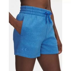 Spodenki Dresowe Damskie Under Armour Krótkie Rival Fleece Short. Niebieskie szorty sportowe Under Armour, bez wzorów, z dresówki, na fitness i siłownię. Za 169.99 zł.