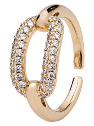 U.S. Polo Assn. Pozłacany pierścionek z kryształami rozmiar: onesize. Białe pierścionki U.S. Polo Assn., z kryształem, metalowe. Za 65.99 zł.