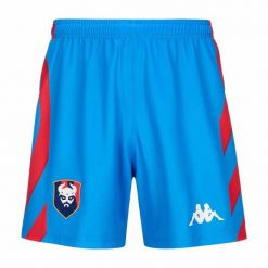 Szorty dla dzieci SM Caen Kombat Ryder 2024/25. Czerwone szorty Kappa, bez wzorów, sportowe. Za 177.50 zł.