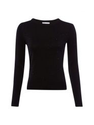 Marie Lund Sweter z dzianiny Kobiety Sztuczne włókno czarny, XXL. Czarne swetry Marie Lund, xxl, z aplikacjami, z dzianiny, bez ramiączek. Za 199.95 zł.
