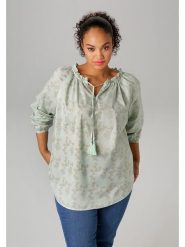 Aniston Bluzka w kolorze miętowym rozmiar: 52. Zielone bluzki Aniston, bez wzorów, z bawełny, bez kołnierzyka, bez ramiączek. Za 56.79 zł.