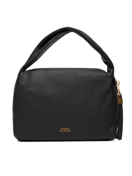 Tommy Hilfiger Torebka City Leather Shoulder Bag AW0AW18152 Czarny. Czarne torebki klasyczne Tommy Hilfiger, bez wzorów, ze skóry, bez dodatków. Za 849.99 zł.