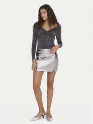 ONLY Bluzka Queen 15331413 Szary Slim Fit. Szare bluzki ONLY, xl, bez wzorów, z syntetyku, bez kołnierzyka, bez ramiączek. Za 59.99 zł.
