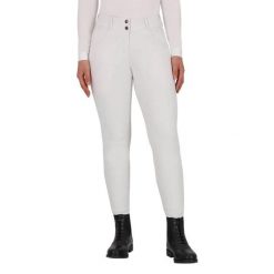 Damskie legginsy jeździeckie QHP Vaila. Białe legginsy QHP, bez wzorów, z materiału, eleganckie. Za 451.50 zł.