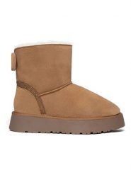 Gooce Skórzane botki zimowe "Mercy" w kolorze jasnobrązowym rozmiar: 38. Brązowe botki Gooce, bez wzorów, bez obcasa, na platformie, bez zapięcia. Za 213.18 zł.
