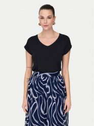 ONLY T-Shirt Rilla 15315776 Czarny Regular Fit. Czarne t-shirty ONLY, s, bez wzorów, z wiskozy, bez kołnierzyka, bez ramiączek. Za 69.99 zł.