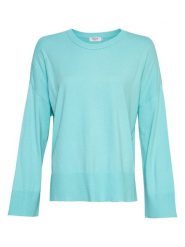 MOSS COPENHAGEN Sweter "Dalinda" w kolorze turkusowym rozmiar: S/M. Niebieskie swetry Moss Copenhagen, m, bez wzorów, bez ramiączek. Za 83.62 zł.