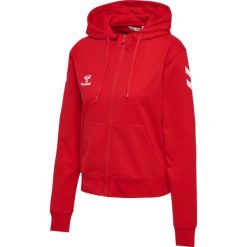 Damska bluza z kapturem zapinana na zamek Hummel Go 2.0 Chevron. Czerwone bluzy Hummel, bez wzorów, bez ramiączek, z kapturem. Za 278.00 zł.