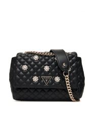 Guess Torebka Everlee HWEG86 79210 Czarny. Czarne kopertówki Guess, z aplikacjami, ze skóry, wizytowe, bez dodatków. Za 509.99 zł.