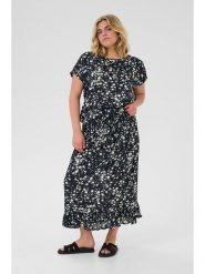 KAFFE curve Bluzka w kolorze czarno-białym rozmiar: 52. Czarne bluzki KAFFE curve, bez wzorów, z wiskozy, bez kołnierzyka, bez ramiączek. Za 78.99 zł.