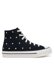 Converse Trampki Chuck Taylor All Star Lift Polka Dots Platform A12608C Czarny. Czarne trampki Converse, bez wzorów, z materiału, retro, bez zapięcia. Za 209.99 zł.