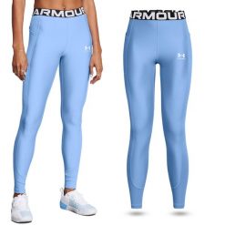Legginsy termoaktywne damskie Under Armour HeatGear Rib szybkoschnące. Szare bielizna termoaktywna damska Under Armour, bez wzorów, sportowe. Za 99.99 zł.