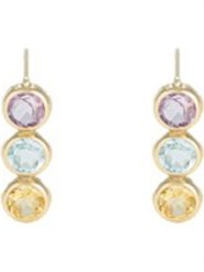 OR ÉCLAT Złote kolczyki-wkrętki z cytrynami, topazami i ametystami rozmiar: onesize. Różowe kolczyki Or Éclat, z ametystem, złote. Za 695.99 zł.