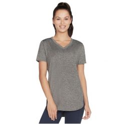 Skechers Diamond Blissful Tunic Tee, damski t-shirt. Czarne t-shirty Skechers, xs, bez wzorów, sportowe, bez kołnierzyka, bez ramiączek. Za 69.99 zł.