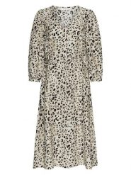 MOSS COPENHAGEN Sukienka w kolorze beżowym rozmiar: M. Brązowe sukienki Moss Copenhagen, na co dzień, m, bez wzorów, bez kołnierzyka, bez ramiączek, midi, proste. Za 122.38 zł.