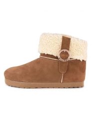 Billowy Skórzane botki zimowe w kolorze jasnobrązowym rozmiar: 40. Brązowe botki Billowy, bez wzorów, z materiału, bez obcasa, bez zapięcia. Za 125.85 zł.