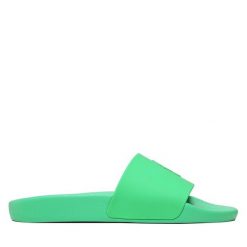 Klapki Polo Ralph Lauren. Zielone klapki Polo Ralph Lauren, bez wzorów, bez obcasa, bez zapięcia. Za 229.99 zł.