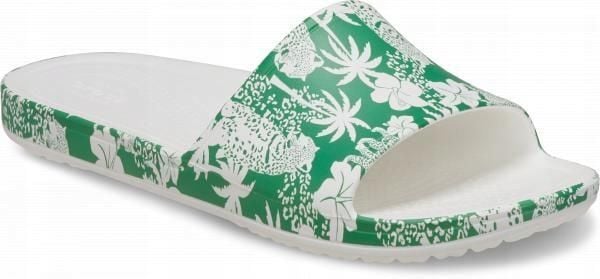 Klapki Dla Dorosłych Crocs Kadee Graphic Slide. Białe klapki Crocs, bez wzorów, z materiału, bez obcasa, bez zapięcia. Za 89.99 zł.